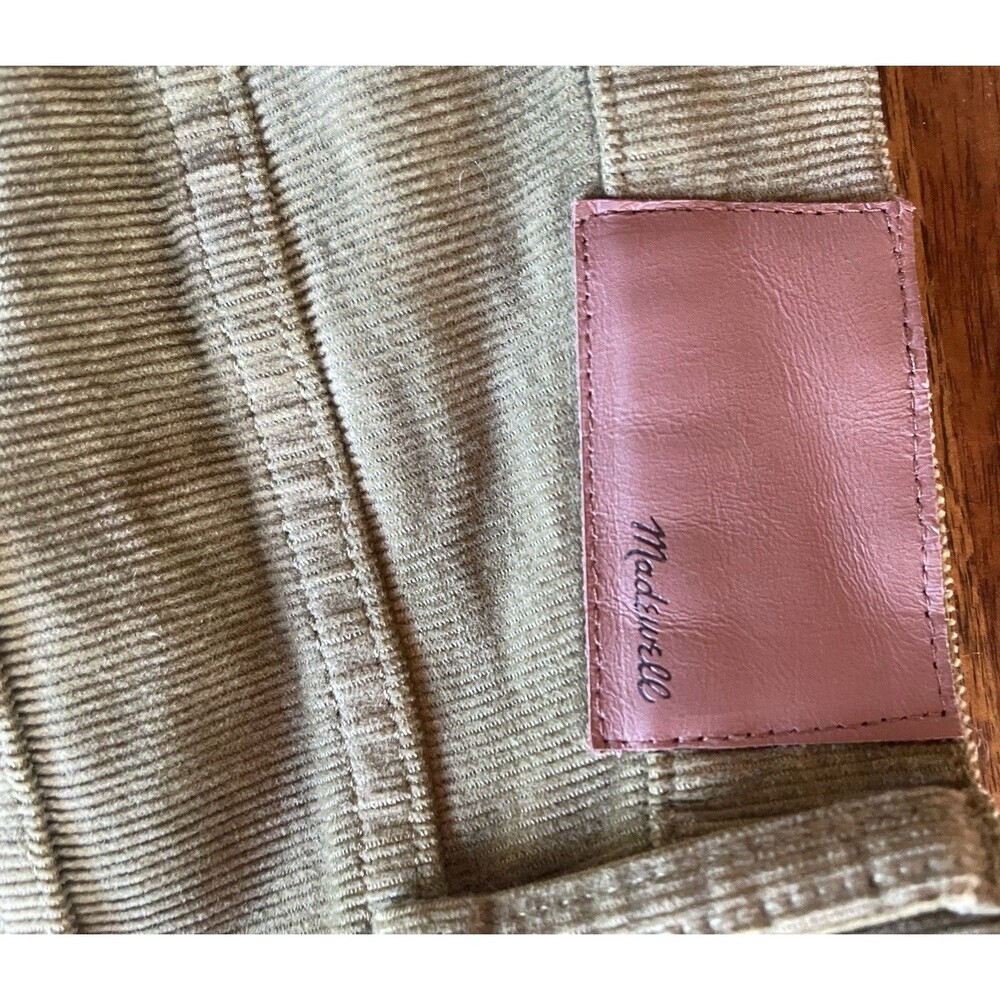 Madewell Olive Corduroy Classic Straight Leg Jeans Waist 28 New With Tags! - Picture 4 of 5